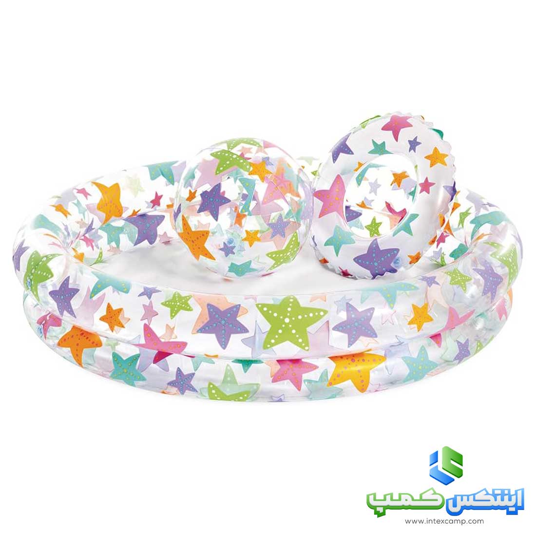 استخر بادی با توپ و حلقه اینتکس قطر 122 طرح ستاره کد 59460
