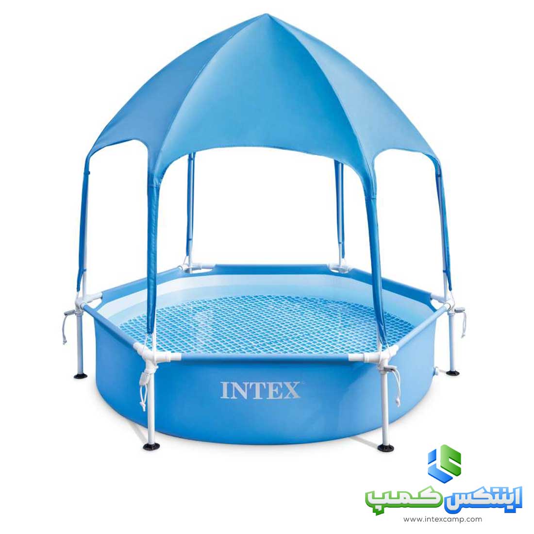 استخر پیش ساخته فریمی سایبان دار قطر 183 فواره دار اینتکس کد 28209